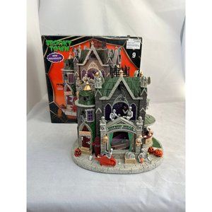 Lemax funeral home spooky town gothic hills Parker bartender -35002